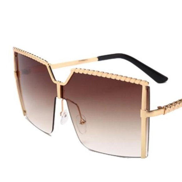 Oversized  Metal  Square Women's Sunglasses  UV400 - Picture 10 of 11